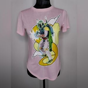Star Wars Pink Tee with Boba Fett Graphic